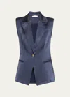 Ramy Brook Angie Suiting Vest In Navy