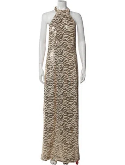 Pre-owned Ramy Brook Animal Print Long Dress W/ Tags In Neutral