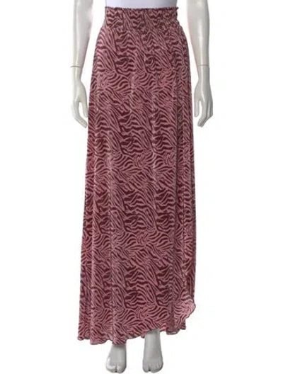 Pre-owned Ramy Brook Animal Print Long Skirt W/ Tags In Pink