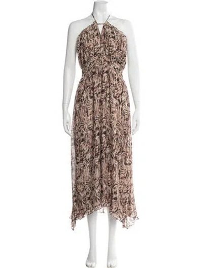 Pre-owned Ramy Brook Animal Print Midi Length Dress W/ Tags In Multi