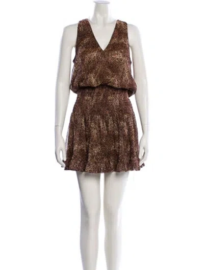 Pre-owned Ramy Brook Animal Print Mini Dress In Multi