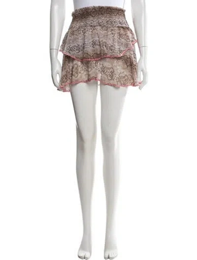 Pre-owned Ramy Brook Animal Print Mini Skirt W/ Tags In Blue