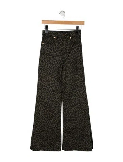 Pre-owned Ramy Brook Animal Print Wide Leg Pants W/ Tags In Green