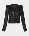 Ramy Brook Anna Sequined Jacket In Black