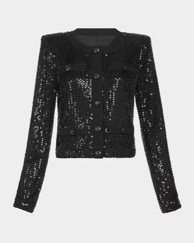 Ramy Brook Anna Sequined Jacket In Black