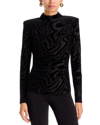 Ramy Brook Annabelle Mock Neck Top In Black