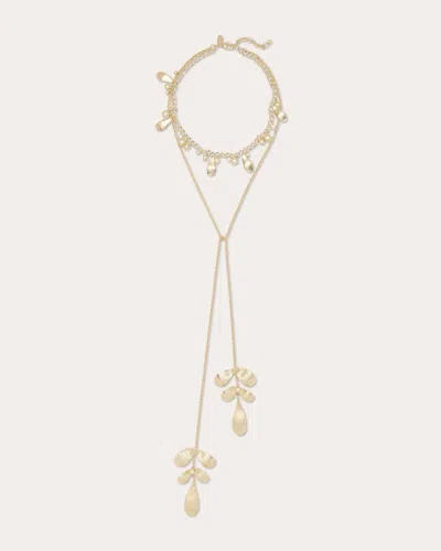 Ramy Brook Anya Flower Lariat Necklace In Gold