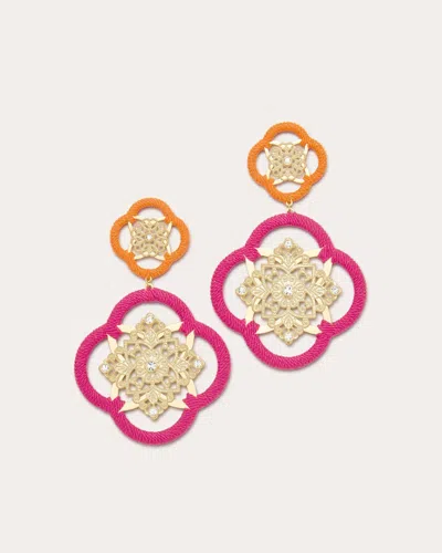 Ramy Brook Anya Medallion Drop Earrings Fiesta Pink In Multi