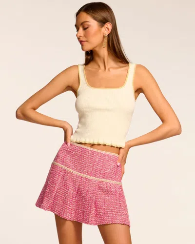 RAMY BROOK ANYA TWEED PLEATED MINI SKORT