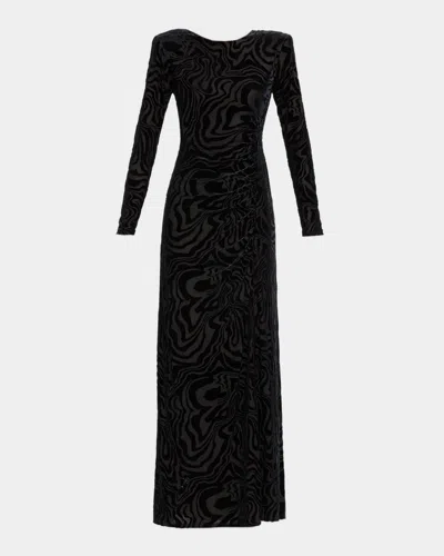 Ramy Brook April Devoré Velvet Maxi Dress In Black