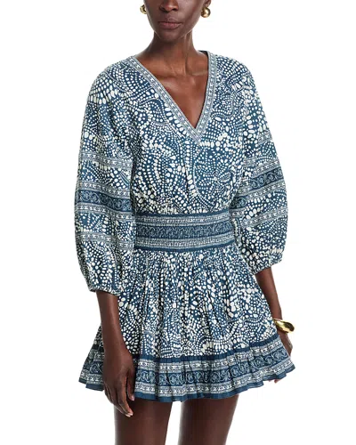 Ramy Brook April Mixed Print Cotton Minidress In Blue
