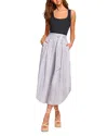 Ramy Brook Aralyn Mixed Media Tie Waist Midi Dress In Navy Patchwork