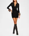 Ramy Brook Arden Long Sleeve Ruched Body-con Dress In Leopard