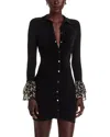 Ramy Brook Arden Long Sleeve Ruched Mini Shirtdress In Black