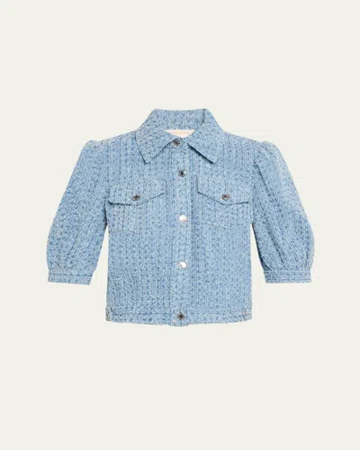 Ramy Brook Ardith Textured Denim Jacket In Textured Wash