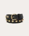 Ramy Brook Ares Leather Studded Belt In Black