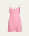 Ramy Brook Aria Satin Mini Dress In Pink
