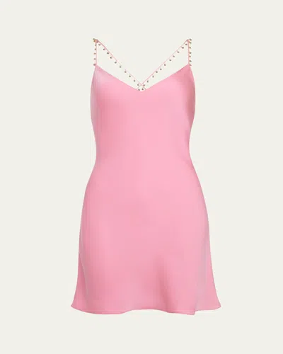 Ramy Brook Aria Satin Mini Dress In Pink