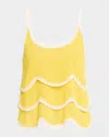 Ramy Brook Ariel Embroidered Sleeveless Top In Lemon Wave