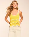 Ramy Brook Ariel Embroidered Sleeveless Top In Lemon Wave