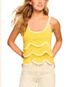 Ramy Brook Ariel Embroidered Sleeveless Top In Lemon Drop