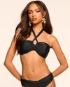 Ramy Brook Arielle Convertible Bandeau Bikini Top In Black