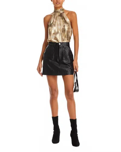 Ramy Brook Arielle Metallic Halter Top In Gold