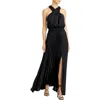 Ramy Brook Arina Pleated Halter Dress In Black