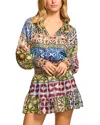 Ramy Brook Ashalina Long-sleeve Mini Dress In Ribbon Blu
