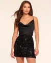 Ramy Brook Ashley Beaded Sequin Mini Skirt In Black