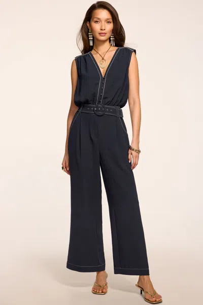 Ramy Brook Astrid V-neck Belted Jumpsuit In Black