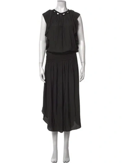 Pre-owned Ramy Brook Asymmetrical Midi Length Dress In Black
