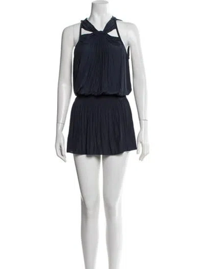 Pre-owned Ramy Brook Asymmetrical Mini Dress In Blue