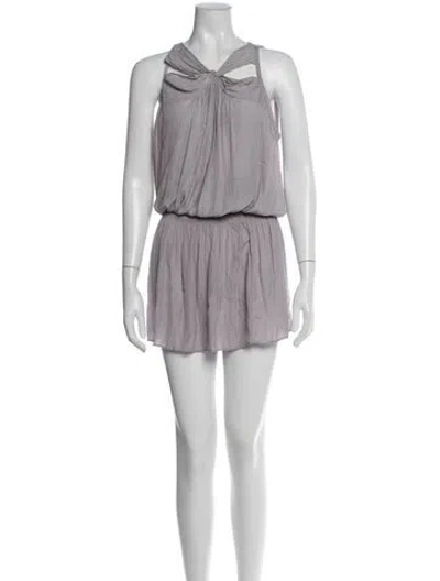Pre-owned Ramy Brook Asymmetrical Mini Dress W/ Tags In Grey/purple