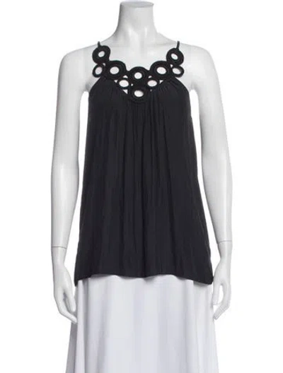 Pre-owned Ramy Brook Asymmetrical Sleeveless Top In Black