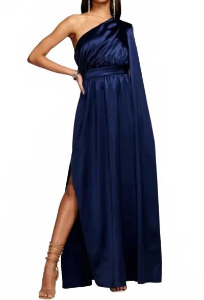 Ramy Brook Athena One-shoulder Maxi Dress In Navy In Blue