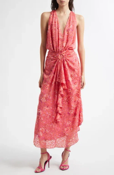 Ramy Brook Athena Ruffle Cocktail Dress In Pink Petunia Petal