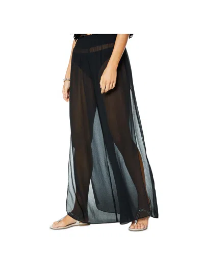 Ramy Brook Athena Womens Sheer Wide Leg Cover-up In Black