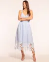 Ramy Brook Aubriella Linen Embellished Midi Dress In Chambray