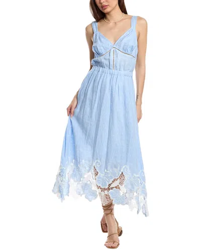 Ramy Brook Aubriella Linen Maxi Dress In Blue