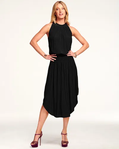 Ramy Brook Audrey Smocked Midi Dress Black
