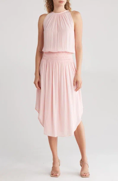 Ramy Brook Audrey Smocked Waist Sleeveless Midi Dress In Candy Pink