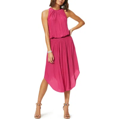 Ramy Brook Audrey Smocked Waist Sleeveless Midi Dress In Pink Tulip