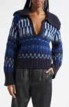 Ramy Brook Augustus Sweater In Lapis Combo Fairisle