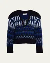 Ramy Brook Augustus Sweater In Lapis Combo Fairisle