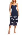 Ramy Brook Aurelia Stitch Trim Midi Dress In Spring Navy Wave