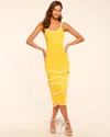 Ramy Brook Aurelia Tiered Knit Midi Dress In Lemon Wave