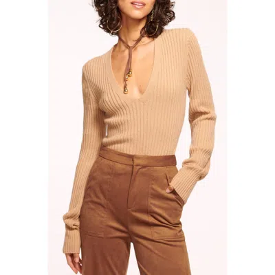 Ramy Brook Aurinda Rib Sweater In Nude