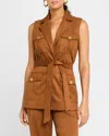 Ramy Brook Austin Faux Suede Vest In Saddle