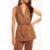 Ramy Brook Austin Faux Suede Vest In Saddle